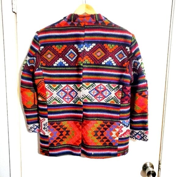 Hand Woven Yathra (Sheep Wool) Over Coat from Buthan Size Large - Picture 2 of 10